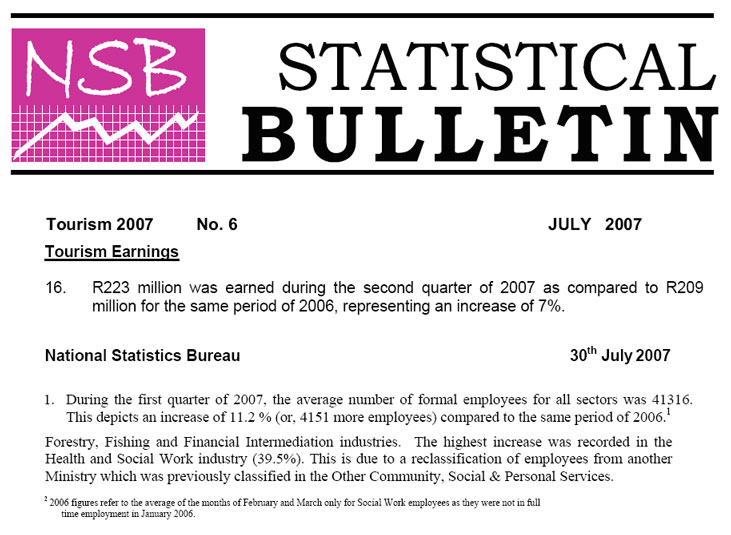 Extract from the Statistical Bulletin for July 2007.