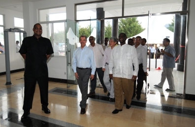 Speaker Herminie invites guests on a tour of the facilities inside the building 