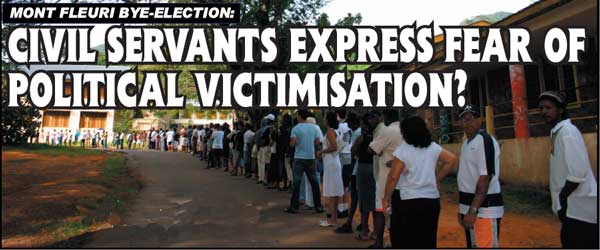 Voters lining up to go to the poll at Mont Fleuri during the last election.