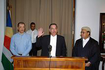 MacGregor taking the oath of President of the Court of Appeal.