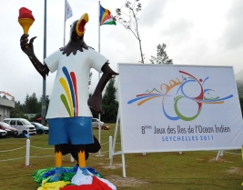 Toto the black parrot, the games’ mascot