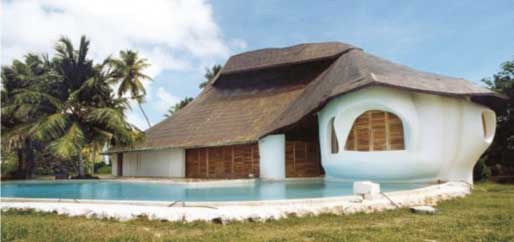 Villa and swimming pool on D'Arros island