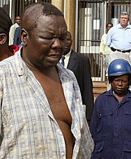 Morgan Tsvangirai after being released by Zimbabwe police.