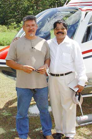 Percy AhMane with one of his backers.