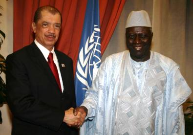 President James Michel met Jacques Diouf, director general of the Food and Agriculture Organisation (FAO)