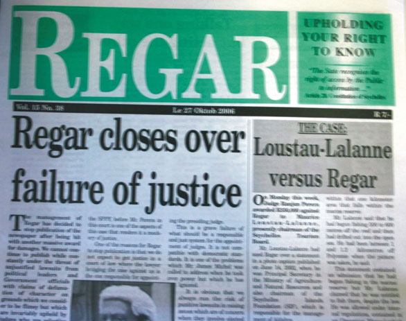 REGAR FRONT PAGE