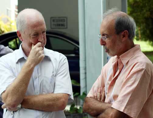 Irish CID officer Sheehan, left, (with Bernard Georges) led the illegal search at Regar offices 