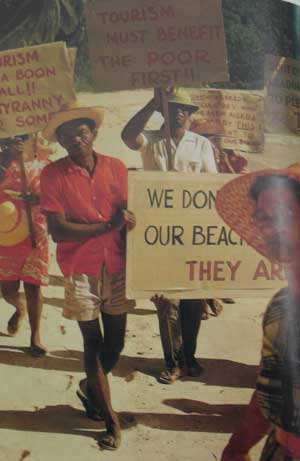 SPUP supporters march against tourism in 1973.