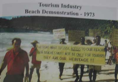 More protest by SPUP against tourism in Seychelles during 1973.