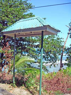 The signboard on the way to the Marine Park at Cap Ternay conveniently removed so that work can proceed unsuspected in the reserve