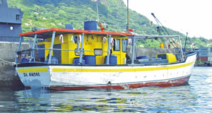 Kilindo's boat, caught fishing sea cu