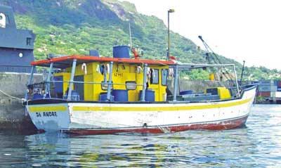 St. Andre fishing boat, caught recently using illegal Chinese workers to fish sea cucumber.