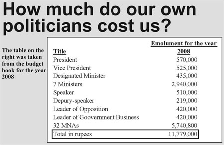 How much do our own politicians cost us?