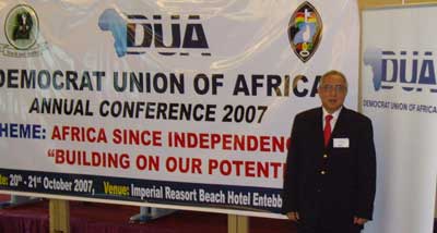 DP Leader, Paul Chow at the meeting of the Democratic Union of Africa.